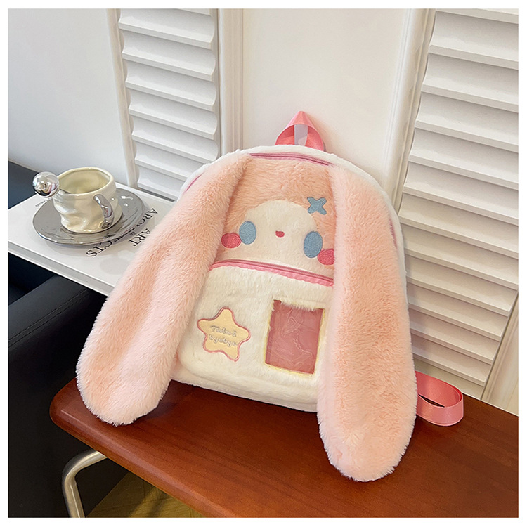 717g Weight Zipper Closure Type Double Shoulder Straps Strap Type Functional Backpack Bags Type Casual, Holiday Occasion Plush Material Women's Backpack Backpack Animal, Cartoon Pattern Spring, Autumn&Winter Season Women's Gender Cute Style Square Shape Animal Cartoon Casual Holiday Women's Backpack Functional Backpack 33