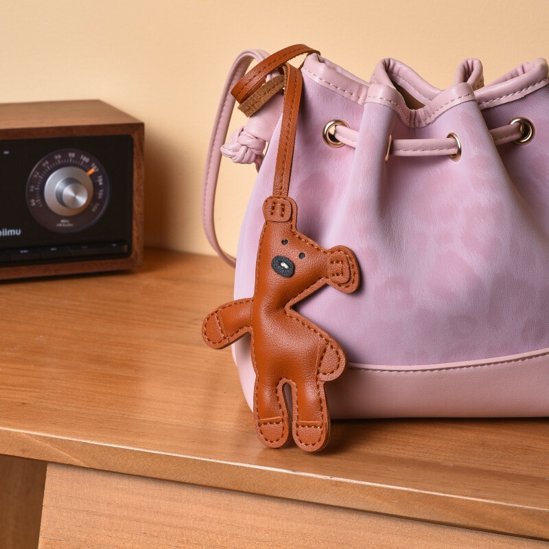 Beanie Bear Leather Bag Pendant Cartoon Handmade Cute Miu Style Keychain Pendant Hand Rope Niche Beanie Bear Leather Bag Pendant Cartoon Handmade Cute Miu Style Keychain Pendant Hand Rope Niche