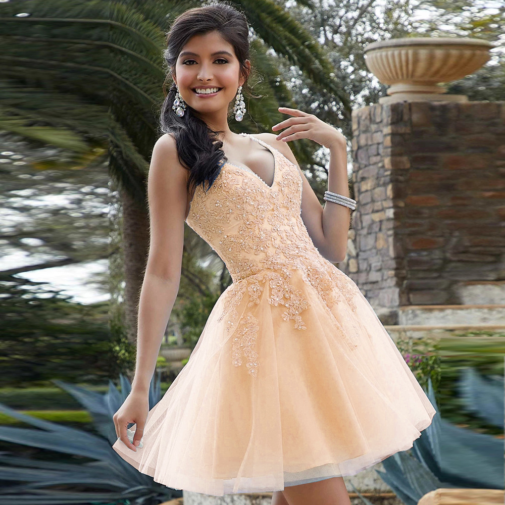 2025 caída de otoño vestido de noche de encaje corto Aliexpress Amazon vestido de fiesta de cumpleaños pequeño
