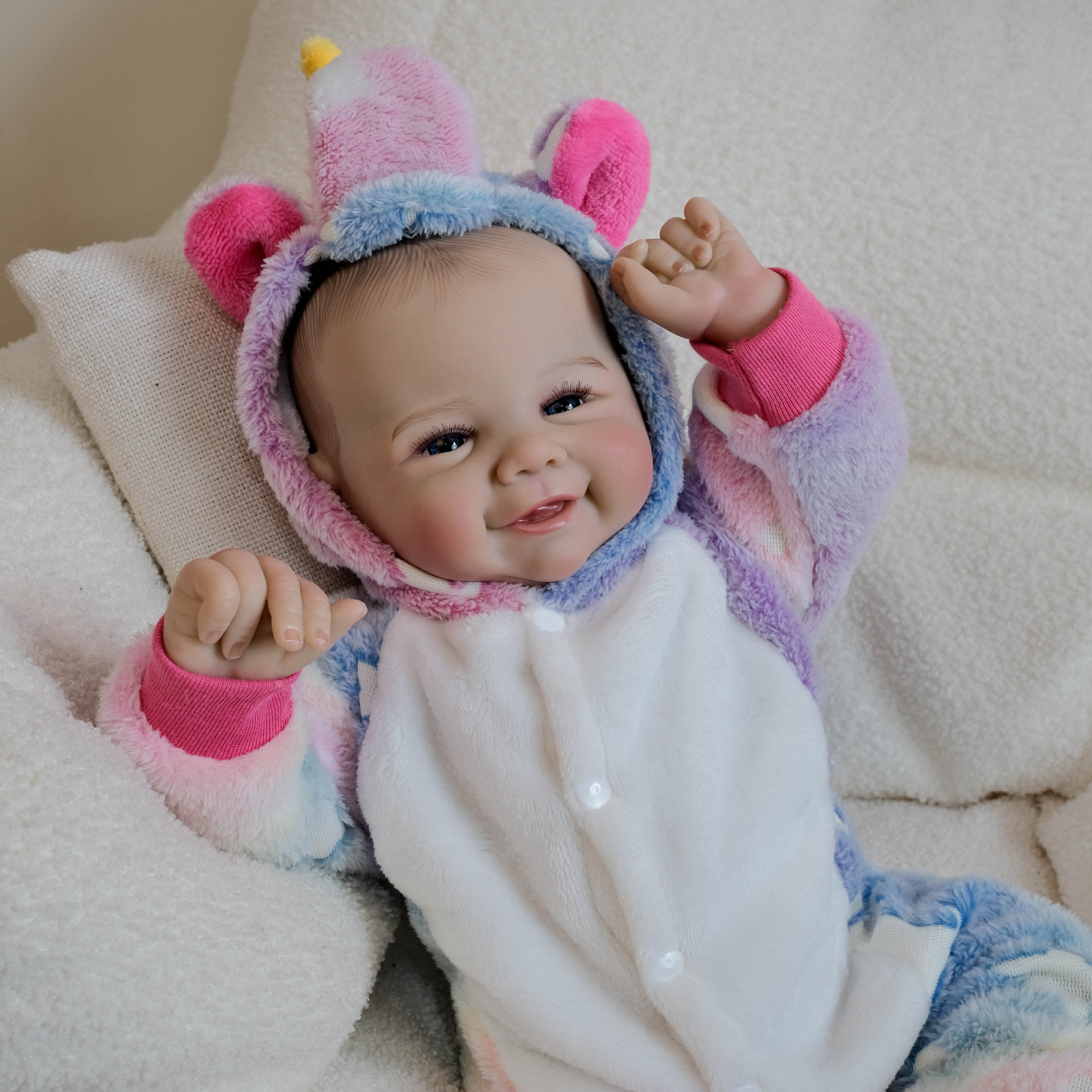 NPK 19 pulgadas unicornio mono muñeca vivienne para niños regalos de Navidad