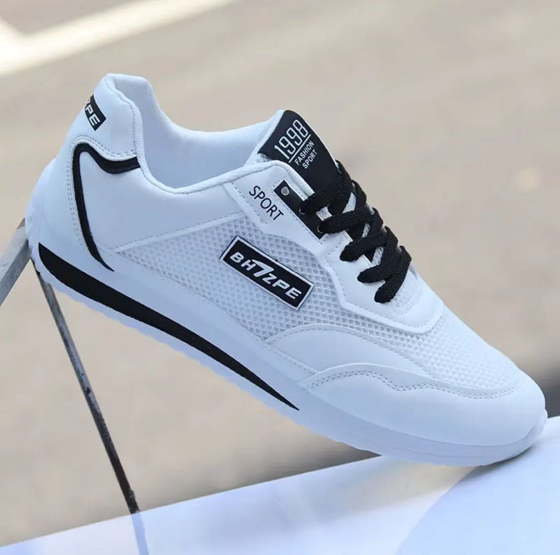 男鞋2025夏季新款潮流纯色透气网面轻便韩版软底运动休闲阿甘鞋子