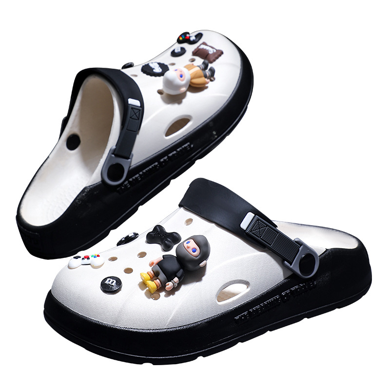 Eva hueco hueco zapatos para hombres cruzados verano 2025 nuevas zapatillas de playa antideslizantes de fondo grueso al aire libre verano