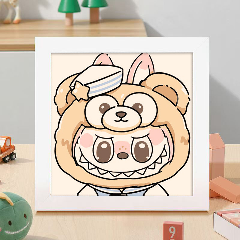Nuevo dibujo de diamante infantil de labu diy pegatinas de diamante con marcos de fotos hechas a mano diy puzzle pegatinas de mampostería image 11