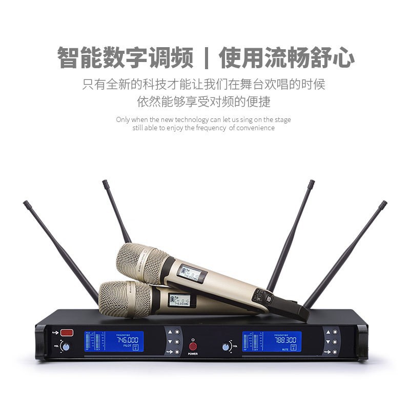 SKM9000 uno a dos MICRÓFONO INALÁMBRICO hogar FM UHF rendimiento de la etapa Entretenimiento KT V micrófono profesional image 2