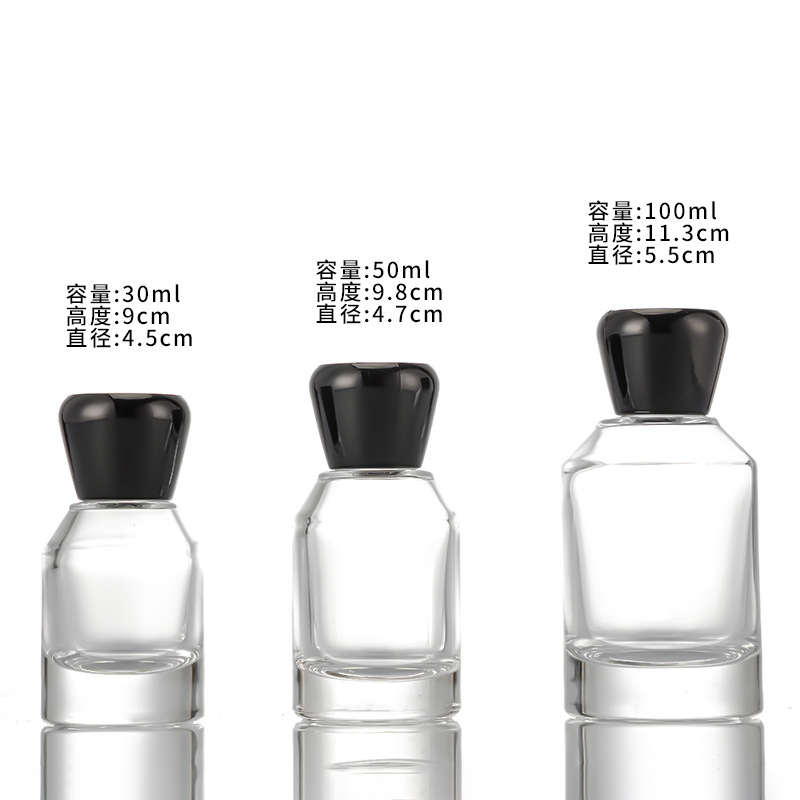 高档透明玻璃香水瓶多规格按压喷雾瓶卡口分装瓶便携式厚底玻璃瓶