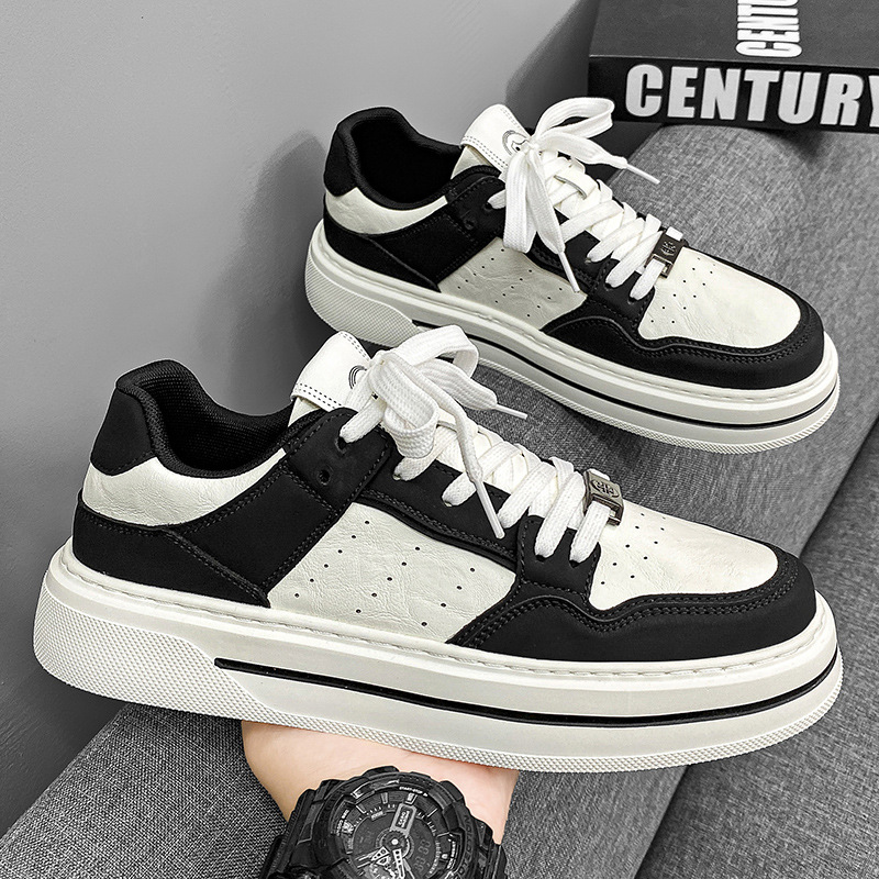 2024 nueva luz de los zapatos de los hombres de lujo casual todos los zapatos de tablero de la estación europea todos los zapatos de moda de los hombres vivos populares pequeños zapatos blancos