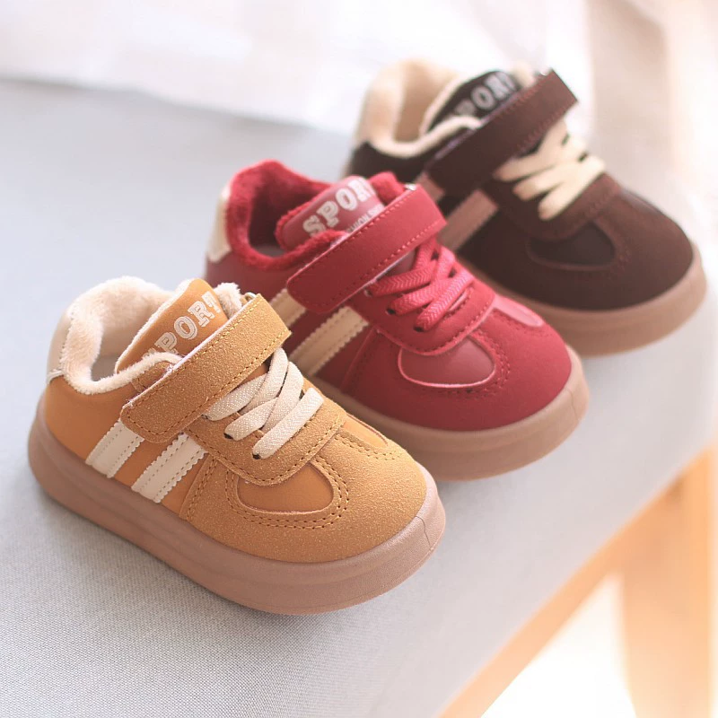 Мальчик осенью и зимой плюшевая хлопчатобумажная обувь для девочек