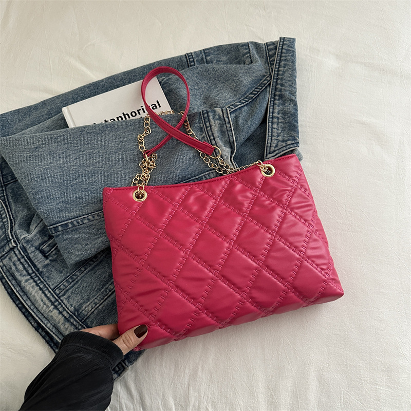 Bolso de gran capacidad de diamante para mujeres 2024 nueva moda de moda de cadena de moda bolso de hombro bolso de mano bolso de compras