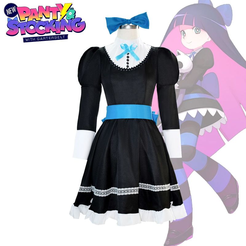 Garter socks angel cosplay steo towel cos Panty/Stocking sisters maid cartoon long sleeve