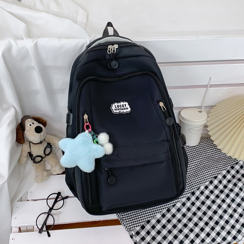 Mochila escolar, estudiante universitaria, estilo minimalista japonés, color puro, simple y versátil, mochila para estudiante de secundaria, campus de nicho