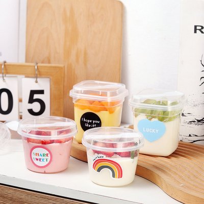 Pudding glass Shuangpinai Dedicated pack disposable With cover jelly Dessert Milk jelly yogurt Mousse High temperature resistance