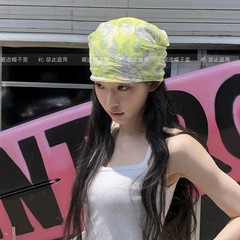韓国インブロガー y2k ミレニアムホットガール包頭ターバン女性ヒップホップストリートクールスクエアスカーフ新しい薄いヘアバンド