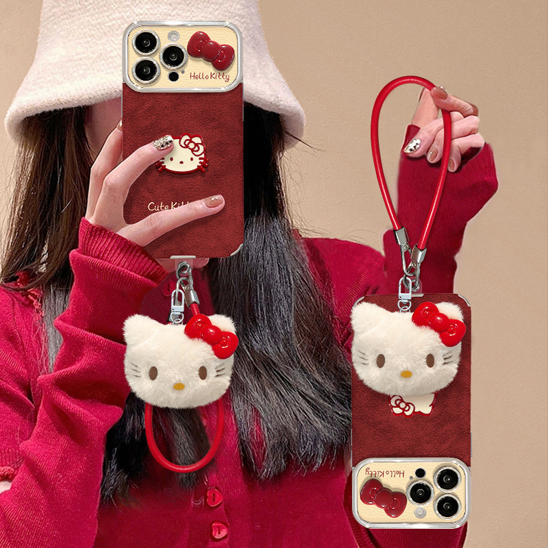 Cat Bowknot Lanyard Suitable for Apple 13PRO Large Window Phone Case Huawei OPPO Electroplated Sheepskin XS/XR Cat Bowknot Lanyard Suitable for Apple 13PRO Large Window Phone Case Huawei OPPO Electroplated Sheepskin XS/XR