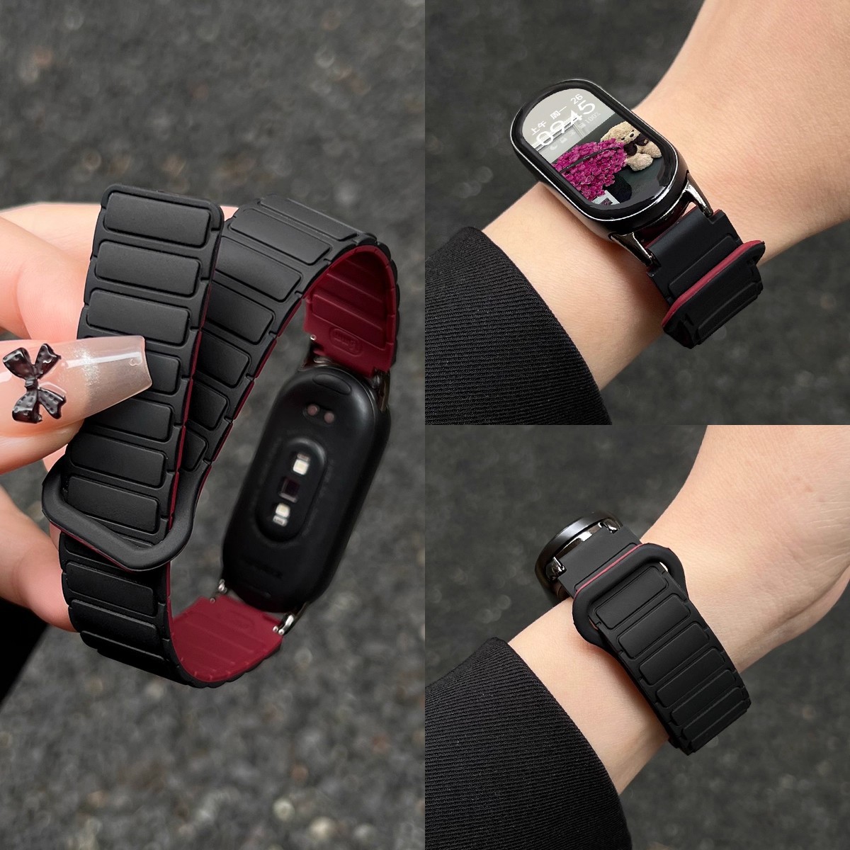 12mm Suitable for Xiaomi Mi Band 10 Watch Strap 9Nfc Watch Chain Silicone 7 Magnetic Suction 8 Wrist Strap Watch Girls 10 Ceramics