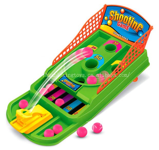 桌上弹珠游戏机 弹射游戏台 桌面射击球游戏 儿童塑料玩具 弹球机