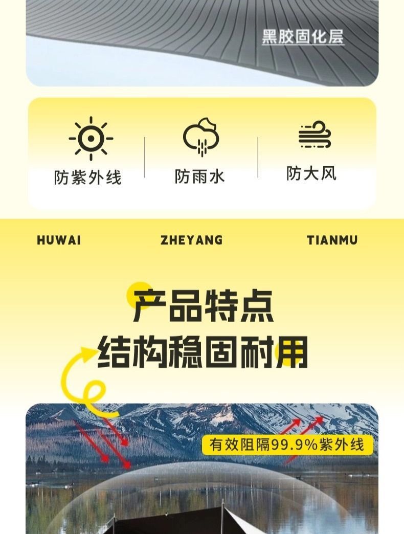 Cross-Border Car Side Tent Camping Vinyl Canopy Portable Canopy Outdoor Tent Car Side Tent Awning