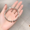 【Silver-plated thickened】Open round beads