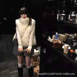 皮草马甲外套女秋冬新款环保毛背心短款宽松毛绒绒外套修身显瘦