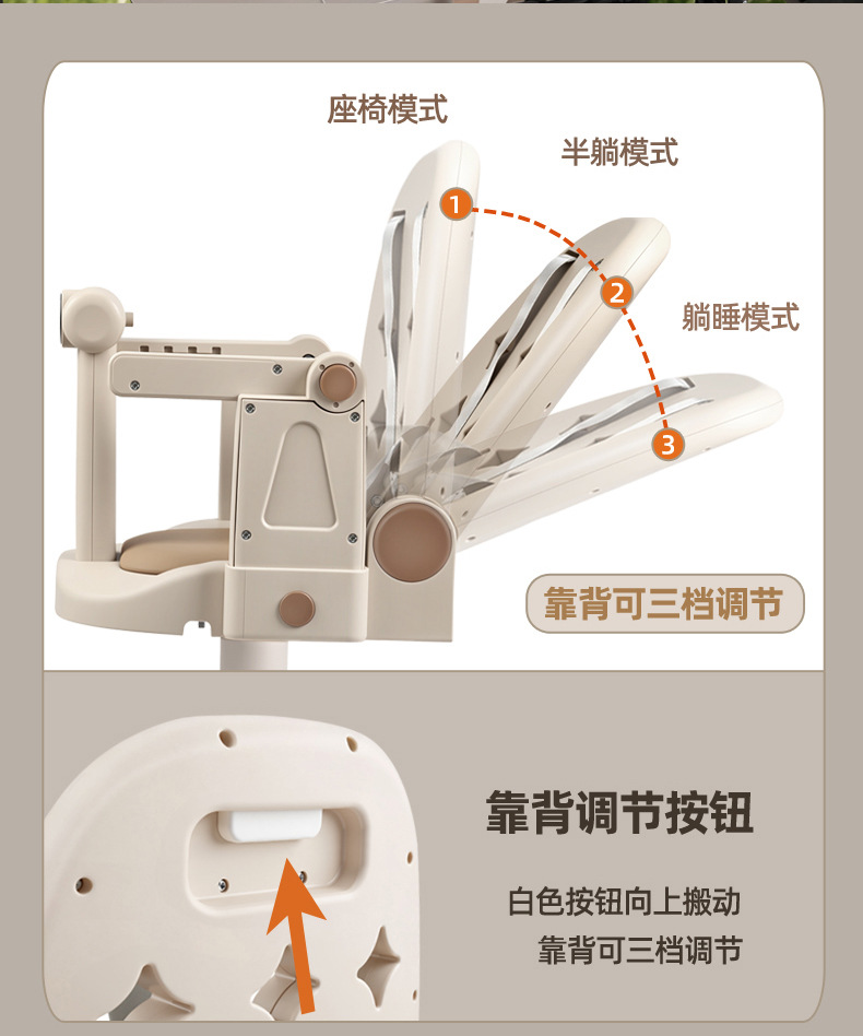 New electric vehicle child seat, front-mounted, adjustable for sitting and lying, rotatable, suitable for babies and toddlers