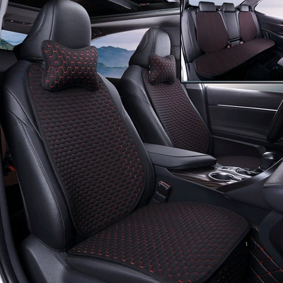 Four Seasons Pad – Lingyu Langxing Lingdu Langyi - black-and-red-seven-piece-set-linen-cushion-five-seat-car