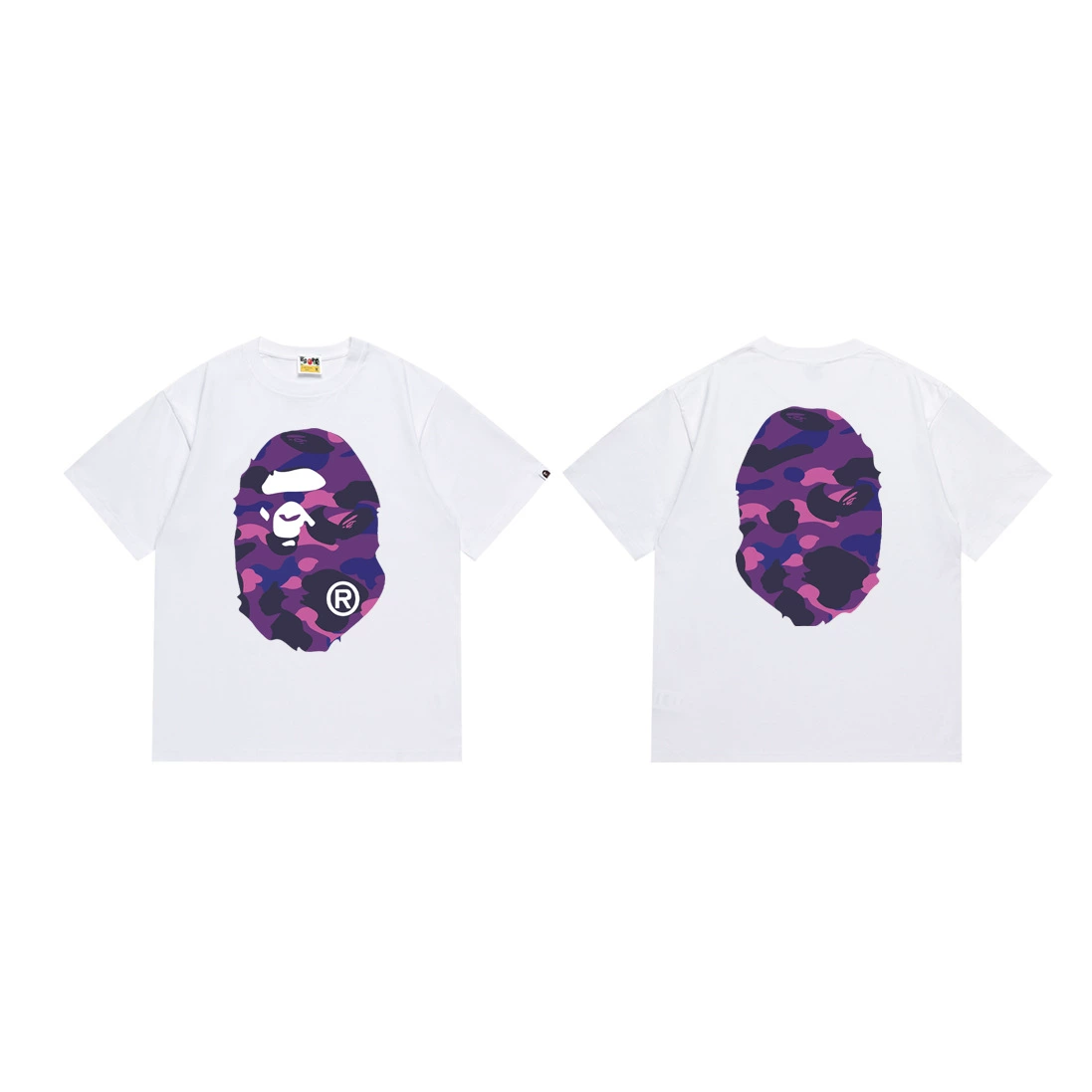Короткая футболка повседневная с коротким рукавом (BAPE) двойной пряжи унисекс, разноцветная и размеры S–XXL