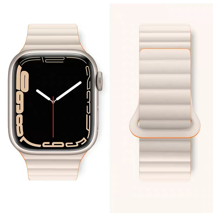 Подходит ремешок Apple Watch двухцветный магнитный силикон IWATCH1-9 поколения/SE
