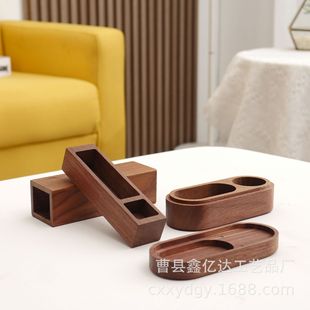 Creative Wooden Seal Box Ink Pad Storage Wooden Box Office Portable Wooden Pull-Out Cover Single Seal Wooden Box