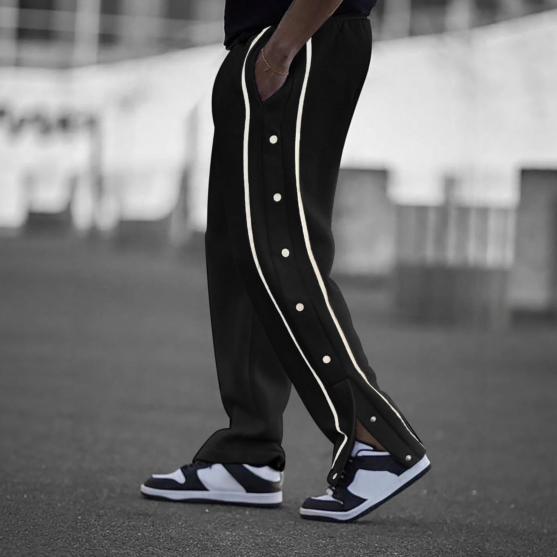 Autumn and Winter Men's New Buttoned Casual Pants European and American Trendy Brand Retro Casual Pants Men's Cross-Border Sports Pants