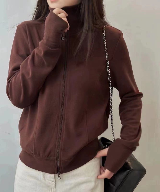 德绒拉链打底衫2025新款女秋冬韩版宽松显瘦加厚立领卫衣开衫外套|undefined