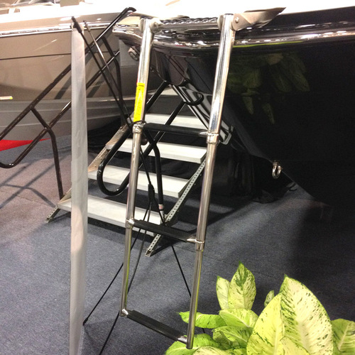 Stainless steel 316 fast boat yacht shipboard launchable folding telescopic ladder boarding steps for vessels