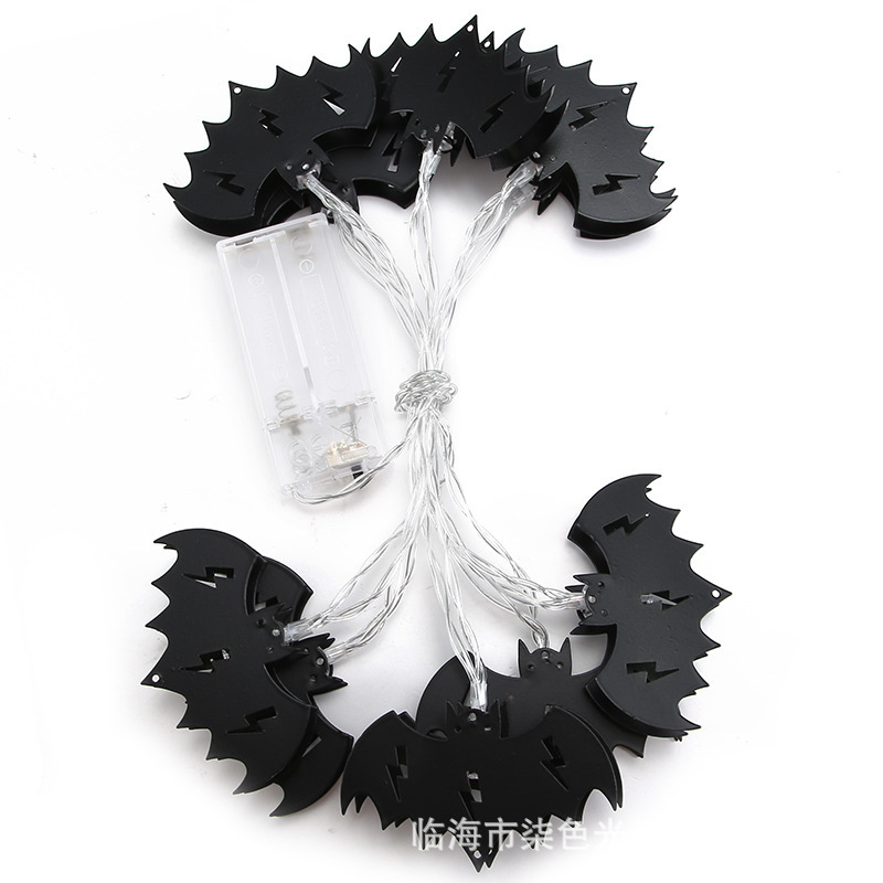 新品ledハロウィーンライト串鬼節装飾灯鉄芸コウモリ幽霊電池灯バーパーティー装飾灯|undefined