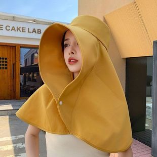Sun Hat Outdoor Shoulder Sunshade Fisherman Hat Women's Neck Oversized Sun Full Face Integrated Shawl New Cycling Summer Fishing