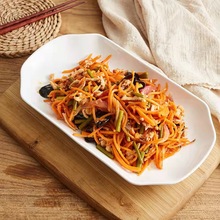 12寸长方切角盘 陶瓷盘子家用蒸鱼盘 山西日用餐具制logo酒店瓷