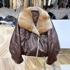 2025冬季新款青根貂毛领鹅绒内胆羽绒派克服短款年轻款皮草外套女