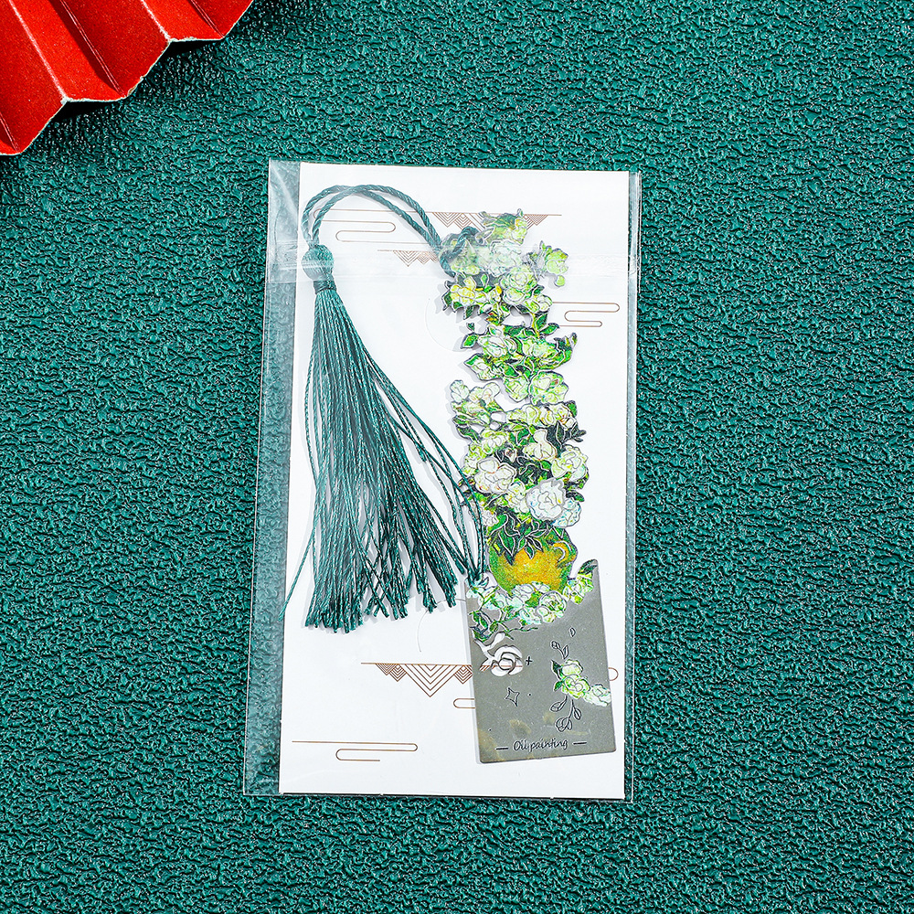 12g Weight Bookmark Stationery Type 1 Piece Quantity School, Graduation Occasion Metal Material Oil Painting Pattern Retro Style 1 Piece Oil Painting School Graduation Metal Retro Bookmark 无