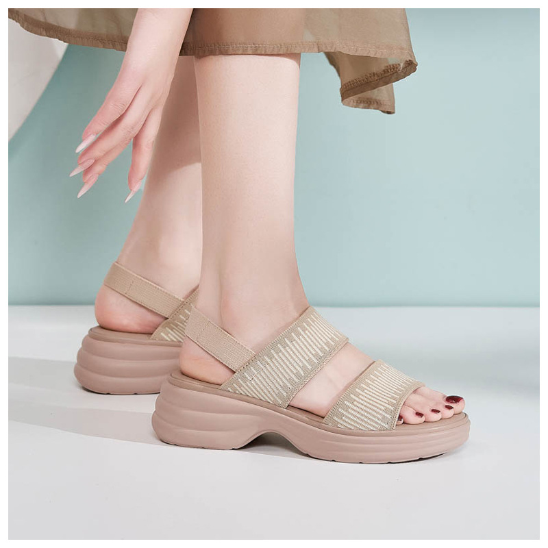 Dép sandal nữ đế dày quai chữ V mùa hè chống trượt — Màu đen, Màu xám, Màu mơ chi tiết 13