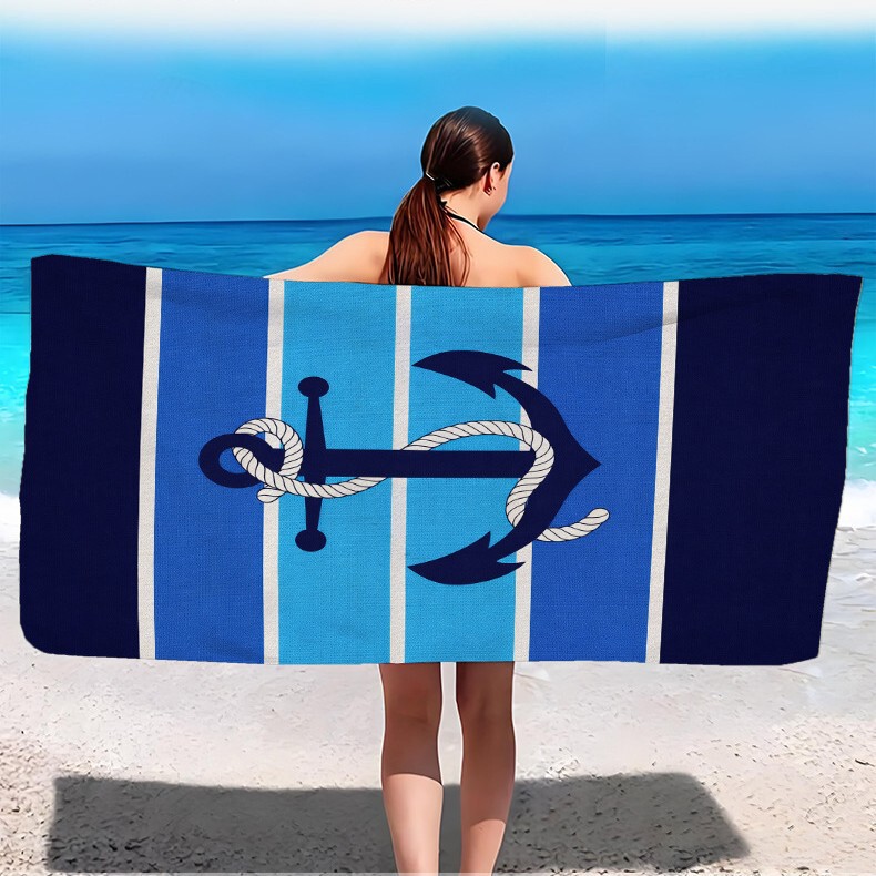 Cross-Border Quick-Drying Beach Towel with Terry Print, Soft Microfiber Fitness Sports Towel That Absorbs Water and Doesn'T Stick to Sand
