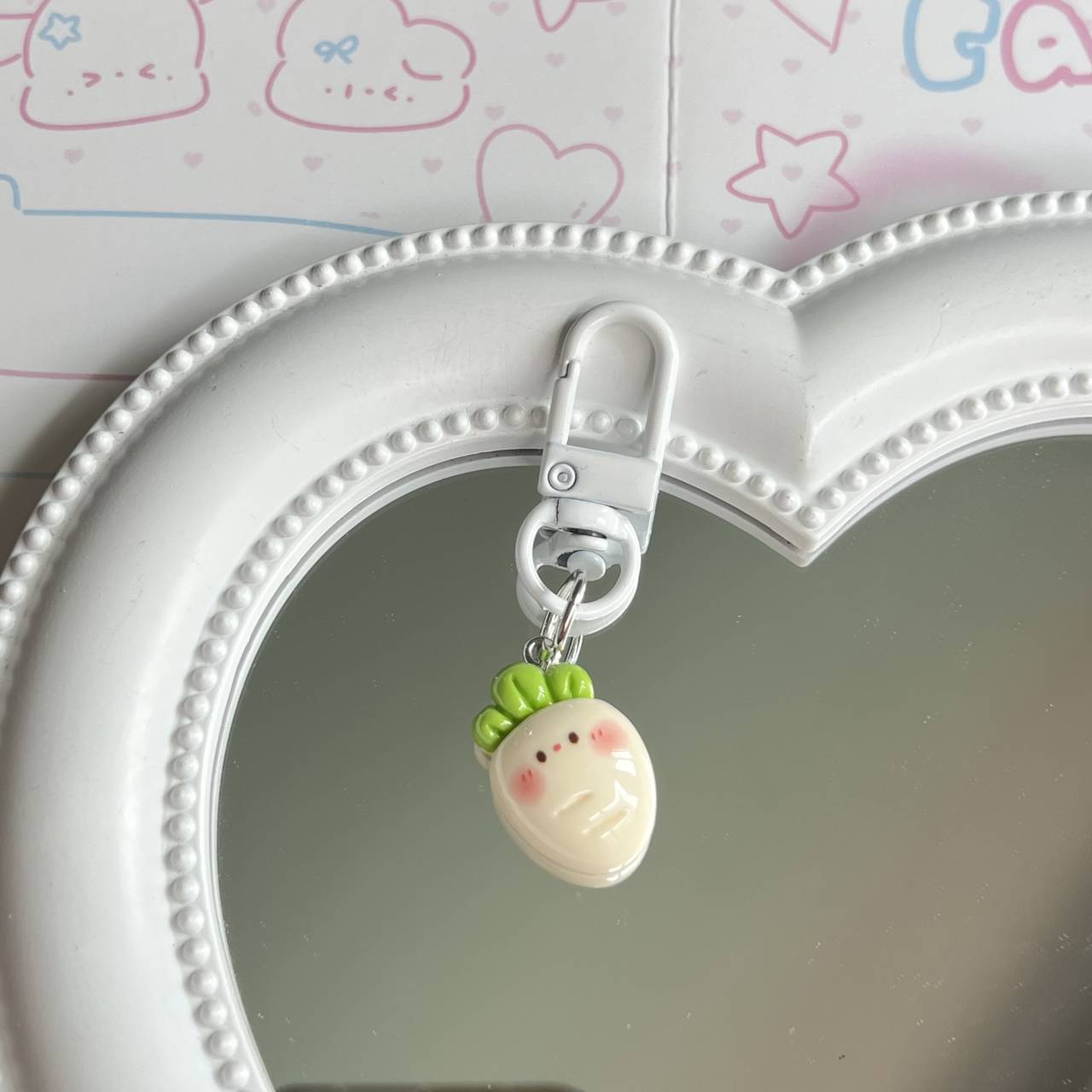 Lindo bebé vegetal llavero ins dulce chica corazón estudiante mochila colgante japonés y coreano todo partido bolsa de joyería