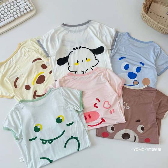 YM2651 children's summer new light short sleeve modal nightgown a generation of hair
