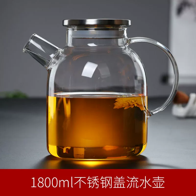 Glass explosion-proof capacious transparent teapot, increased thickness