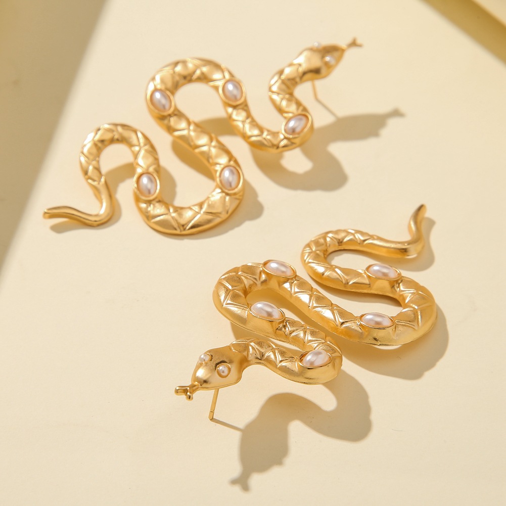 1 Paire Mode Serpent Alliage Placage Femmes Boucles D'oreilles display picture 17