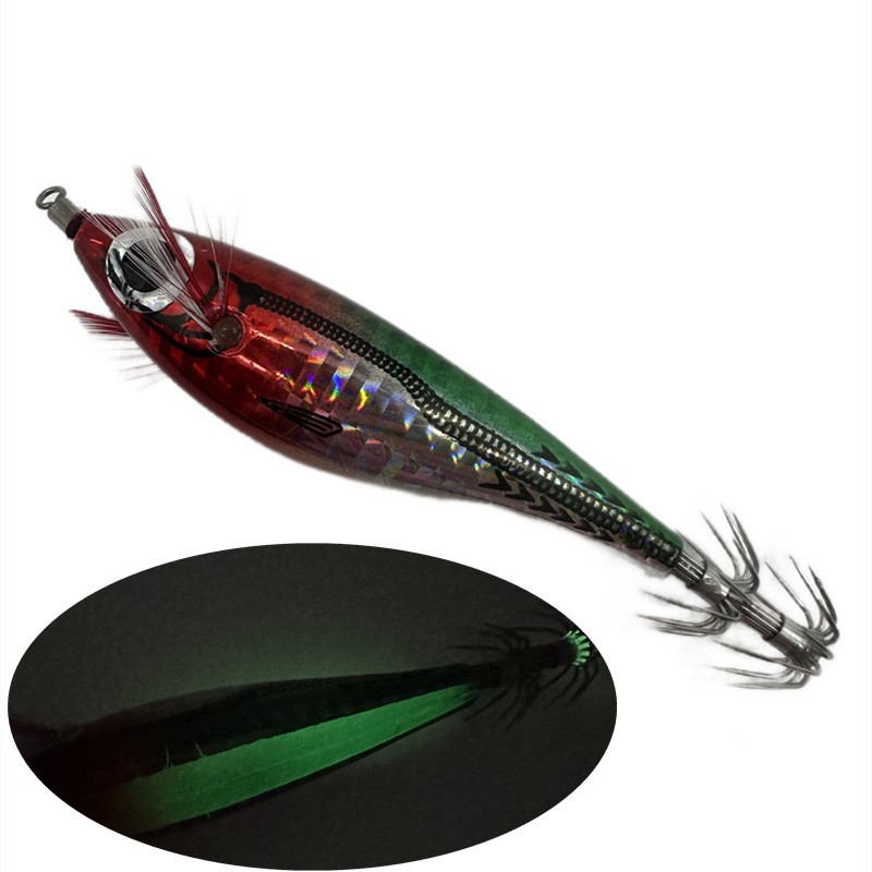 Señuelo de Calamar de Madera 6g 8cm Luminoso para Pesca image 24