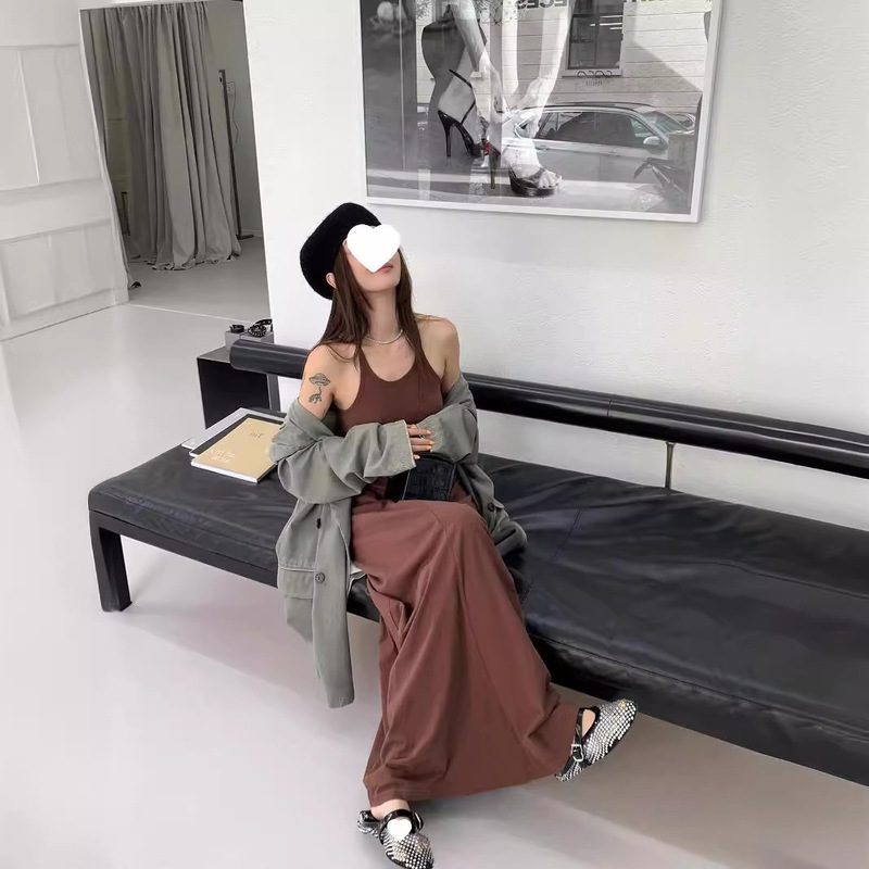 [in stock] VC Summer Gold Train Lightweight Kardashian Camisole Cocoon dress