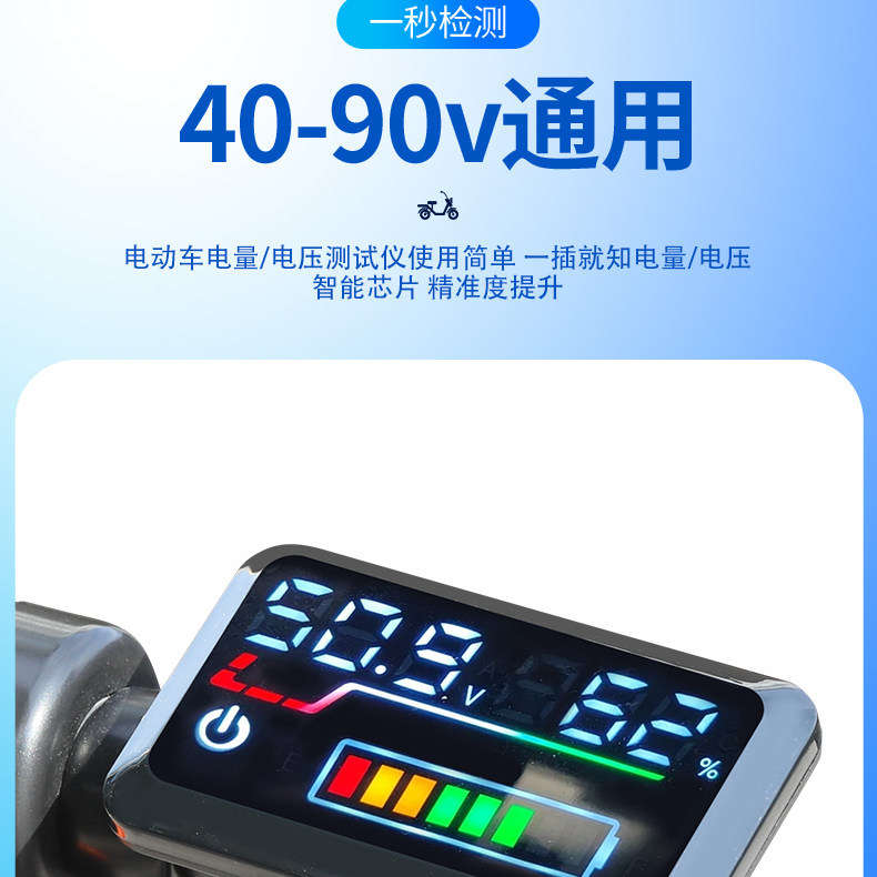 Electric Vehicle Lithium Battery Lead-Acid Battery 48V60V72V Adjustable Universal Power and Voltage Display Meter