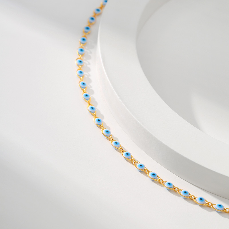 Retro Devilu0027S Eye Copper Inlay Glass Necklace