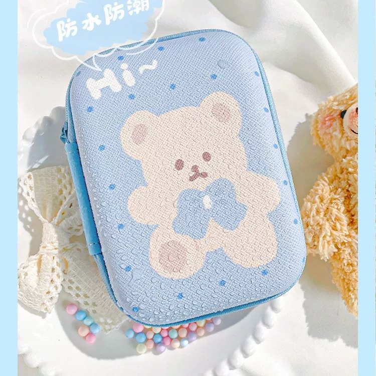 Organizer Storage Bag, Cute Printed Zipper Case, Portable 14×10×3 cm, Phone & Accessories