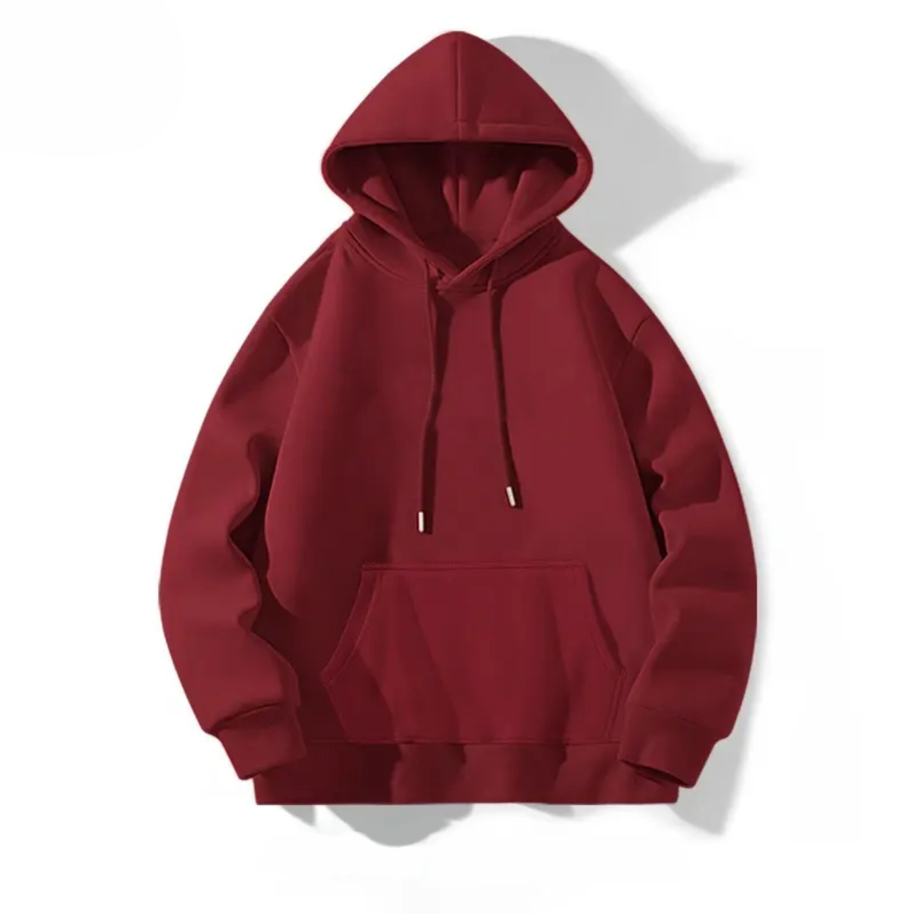 Sudadera con capucha unisex de color sólido, de peso pesado, holgada y moderna, versátil para primavera y otoño._voghion.com