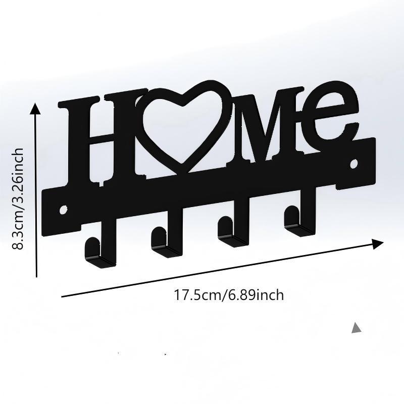 Cross-Border Small Home Key Hook Kitchen Living Room Storage Multifunctional Wall Metal Art Decorative Storage Rack