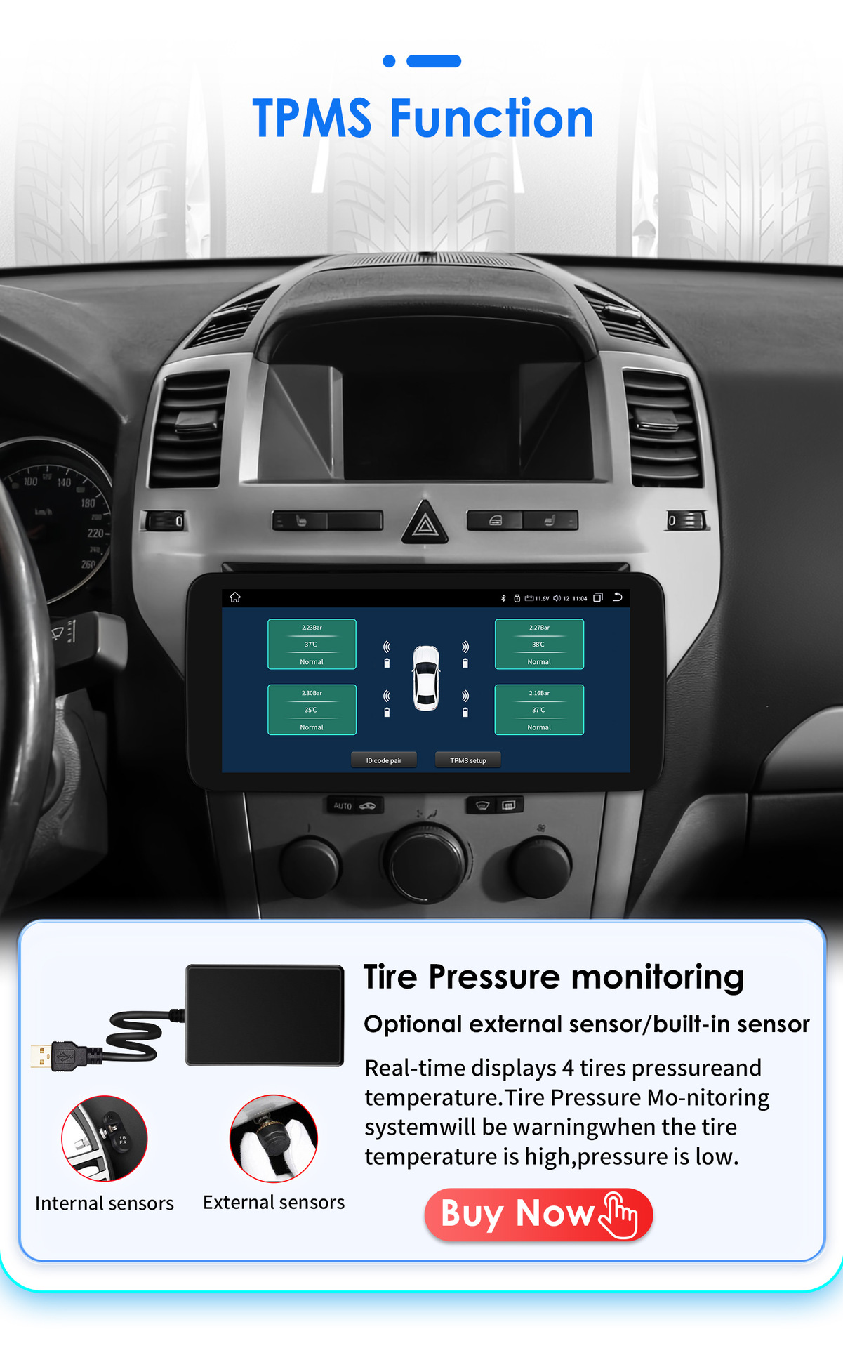 10.33inch Suitable for 03-06 Opel Kaisai Wireless Carplay Car Bluetooth Gps Android Navigator