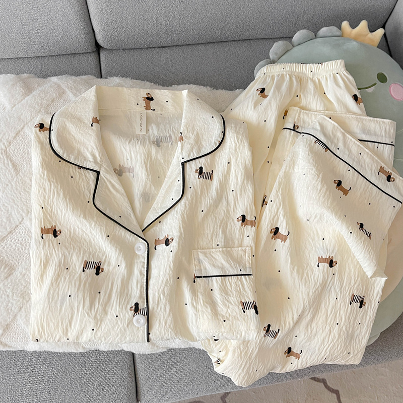 Yunduo cotton-j1843#Polka dot dachshund long